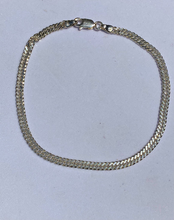 PU060 PULSEIRA DE PRATA LISA MASCULINO