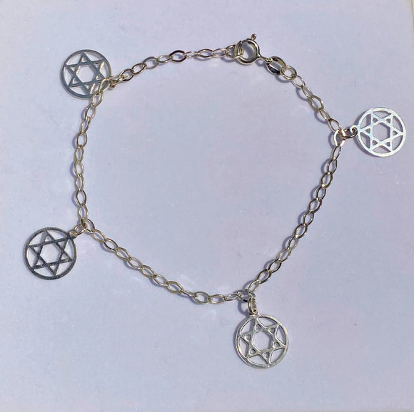 PU013A PULSEIRA DE PRATA ESTRELA DE DAVI