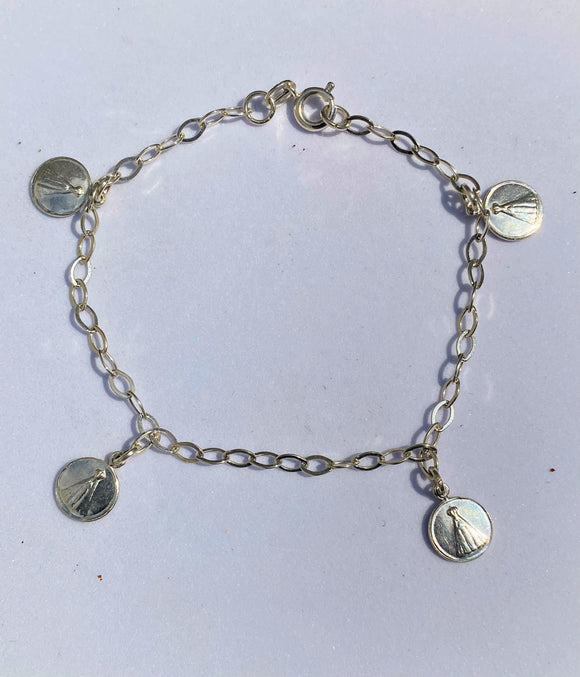 PU012A PULSEIRA DE PRATA NOSSA SENHORA DA APARECIDA