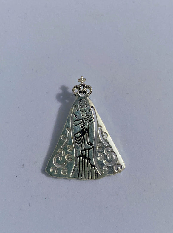 PI110 PINGENTE DE PRATA NOSSA SENHORA DA APARECIDA (Tam. 2,5x3,0)