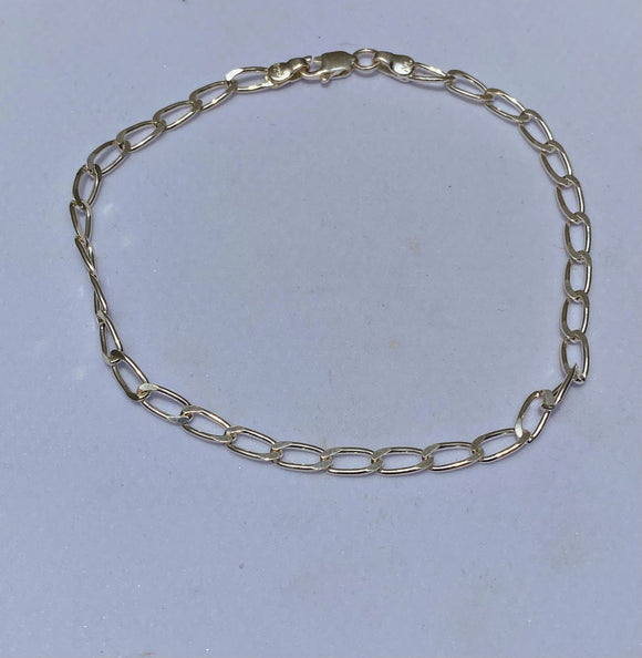 PU023A PULSEIRA DE PRATA ELO GRUMET (Tam. 3mm)